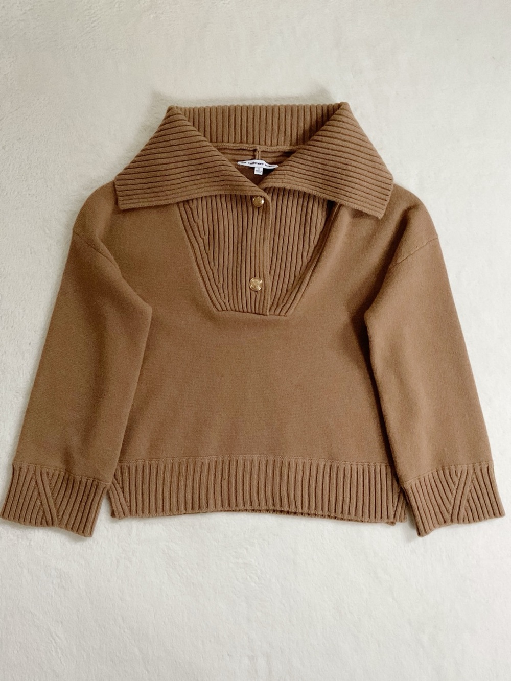 The Cashmere Project Sailor Collar Cashmere Pullover Heritage Brown S